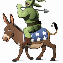 Shrek as a indian riding a donkey Meme Template