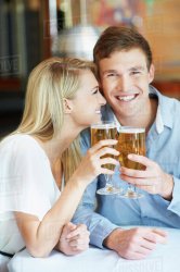 Happy couple drinking beer Meme Template