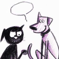 Black Cat talking to a Dog Meme Template