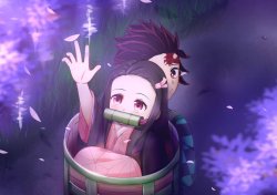 nezuko with her hand up Meme Template