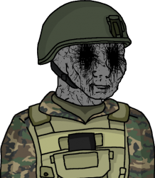 Wojak Traumatized Eroican Soldier Meme Template