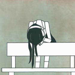 anime girl crying on bench Meme Template