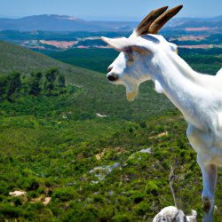 Ram Goat overlooking a vaste valley from a lush hillside Meme Template