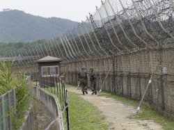North-Korea border fence Meme Template