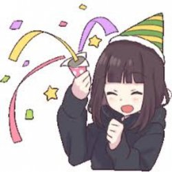 Anime girl with confetti Meme Template