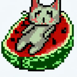 A cat on a watermelon Meme Template
