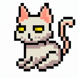 side-eye pixel cat Meme Template
