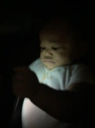 Fat baby in dark with phone Meme Template