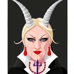 Marine le Pen with devil horns Meme Template