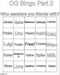 OG Bingo 2 Meme Template