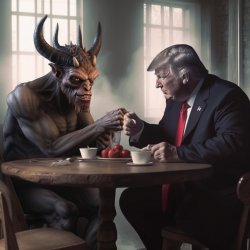 Trump and the devil Meme Template