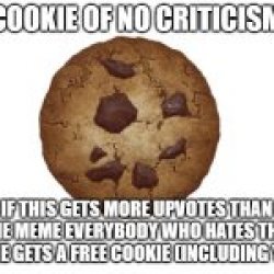 Cookie of NO CRITICISM!!!!!!!!!!!!!!!!1 Meme Template