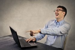 man computer laughing Meme Template