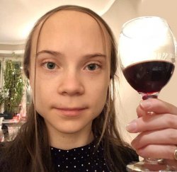 Greta Drinks to That Meme Template