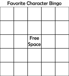 favorite character bingo Meme Template