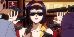 faye valentine surrounded Meme Template
