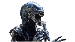 Alien el musical alien cantando con micrófono Meme Template