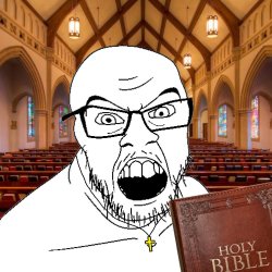 Christian soyjack Meme Template