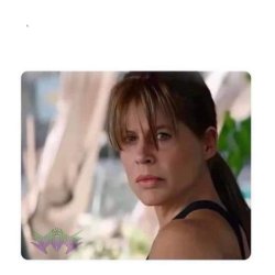 Sarah Connor looking at Meme Template