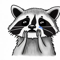 a raccoon with tears (pdu (c)) Meme Template
