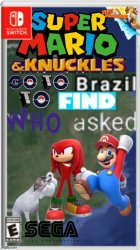 Super mario and knuckles go to brazil to find who asked Meme Template