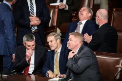 Kevin McCarthy laughing at Jim Jordan Meme Template