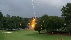 Lightning on the golf course Meme Template