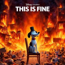 Disney Pixar this is fine Meme Template