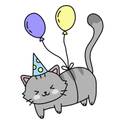 Happy birthday balloon cat Meme Template