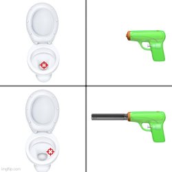 Toilet gun Meme Template