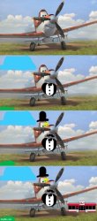 Tuxedo Dusty Crophopper 4 panel Meme Template