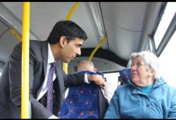 Rishi Sunak on bus Meme Template