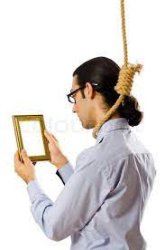 Guy looking at photo with noose Meme Template