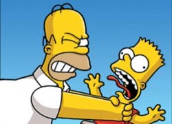 Homer Choking Bart Meme Template