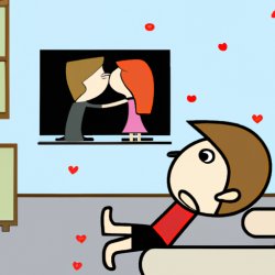 really short person with brown hair watching tv with men kissing Meme Template