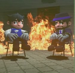 Smg4 and smg3 staying in fire Meme Template