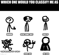 Ducc's "WHICH ONE WOULD YOU CLASSIFY ME AS" Meme Template