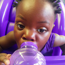 black baby drinking purple water Meme Template