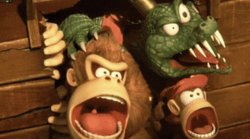 Donkey Kong Country Shocked Trio Meme Template