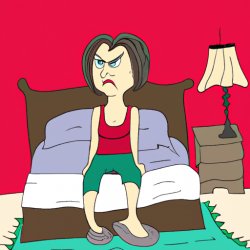 woman sitting on a bed angry Meme Template