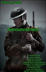 Trench_Soldier's Announcement template Meme Template
