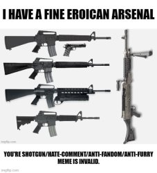 I Have a Fine Eroican Arsenal, Your Argument Is Invalid. Meme Template