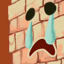 A wall crying Meme Template