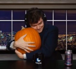 Guy hugging pumpkin Meme Template