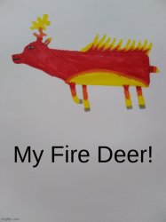 Fire deer Meme Template