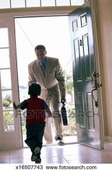 Child greeting parent at the door Meme Template