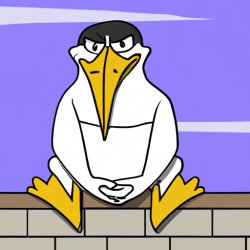 Disapproving bird sitting on a ledge Meme Template