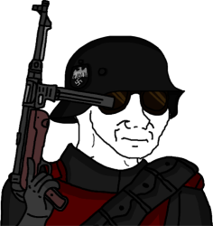 Wojak Anti-Fandom Wehrmacht Soldier (With MP40/MP41) Meme Template