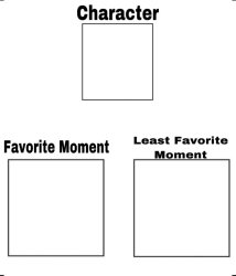 favorite and least favorite moments of blank character Meme Template