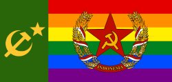 LGBTQIA+ Islamic Socialist Indonesia Flag Meme Template